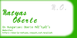 matyas oberle business card